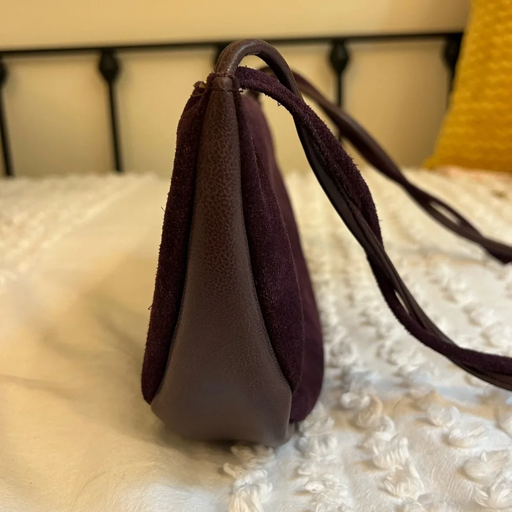 Vintage Margolin Suede Deep Purple Handbag - Picture 2 of 9
